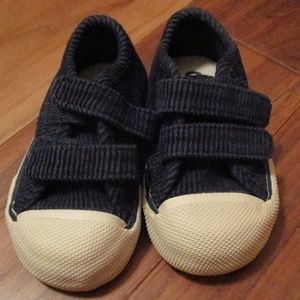 Children's Place Navy Corduroy Hook Loop Shoes